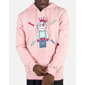 BKYS Graphic Hoodie Mens S Pink Robot Money Eyes Crown Baller Sweatshirt DTLR